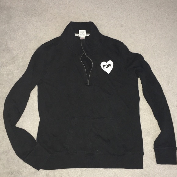 VS PINK 1/2 Zip Black Top - Picture 3 of 3